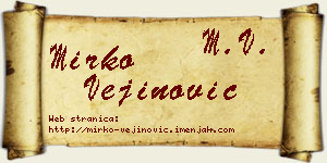 Mirko Vejinović vizit kartica